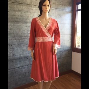 Noa Noa salmon corduroy kimono dress. S. New.